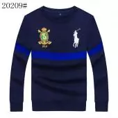 lauren ralph lauren sweater pull hiver printemps embroidered crown big pony blue